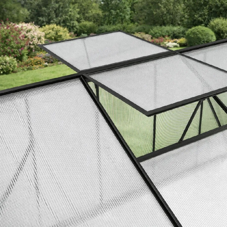 Skleník so základňou BestBerg BBGH‑1006B / 5,95 m² / 313 × 190 × 194 cm / čierna