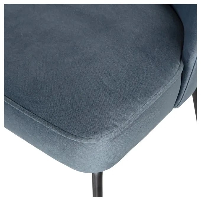 Modré zamatové jedálenské stoličky v súprave 2 ks Vogue – WOOOD