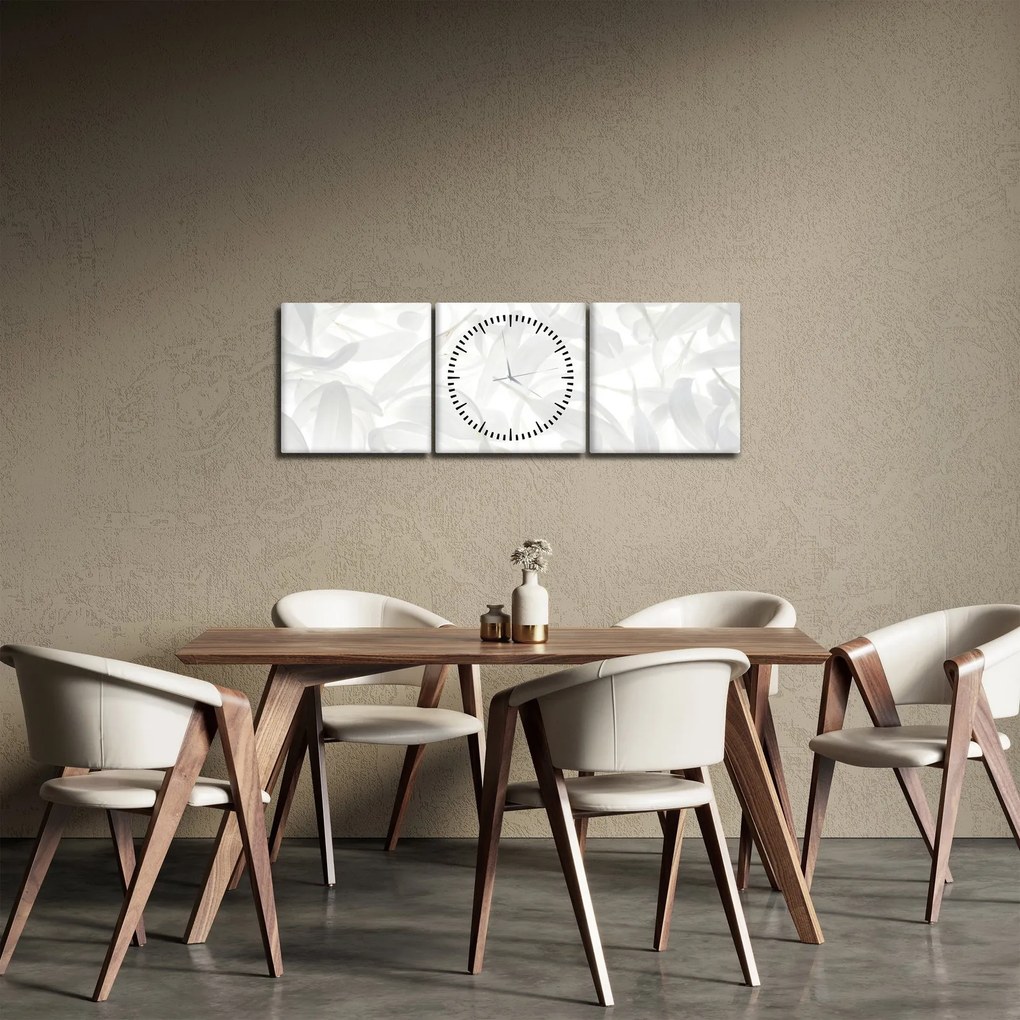 Obraz - Okvetné lístky (s hodinami) (90x30 cm)