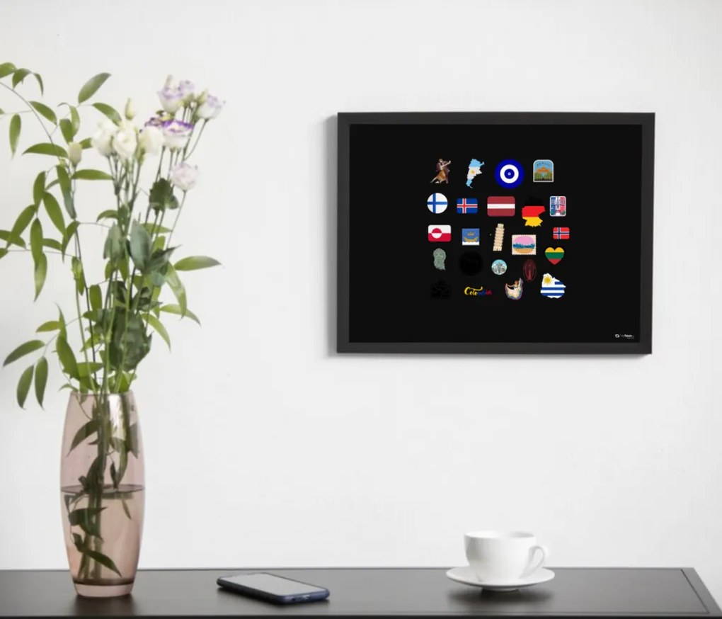 Toptabule.sk TBNMBRBR Čierna tabuľa na magnetky v drevenom čiernom ráme 200x100cm /
