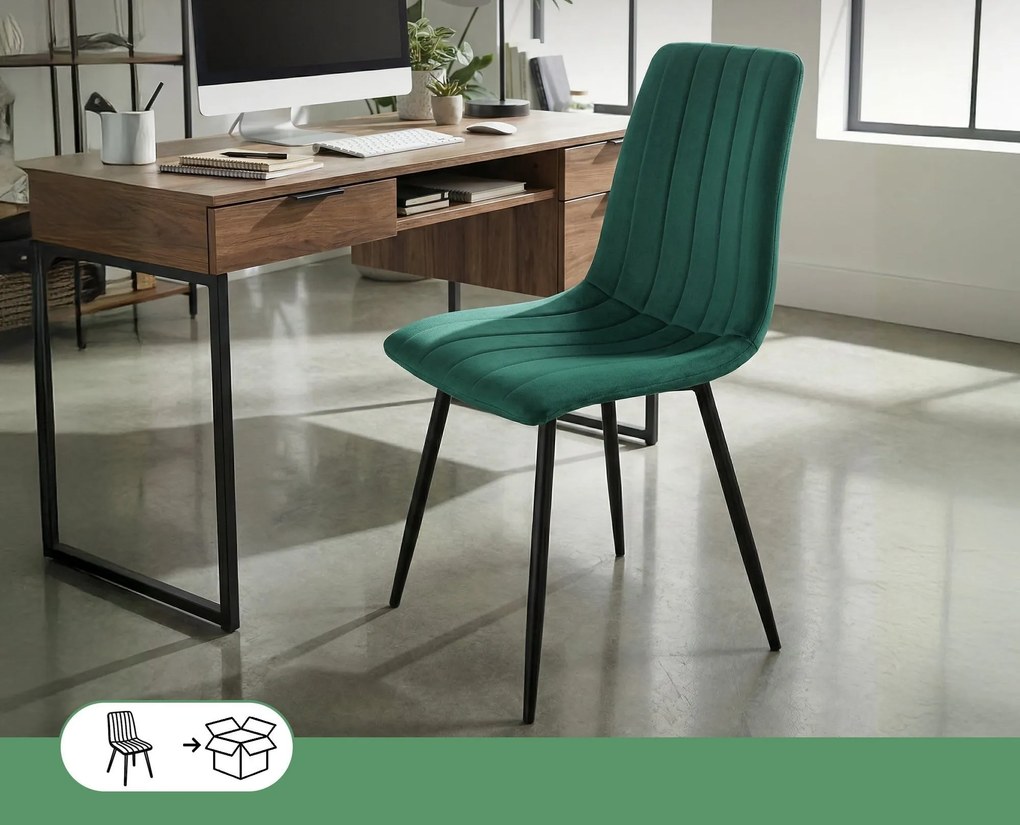 Čalouněná jídelní židle Livo lahvově zelená