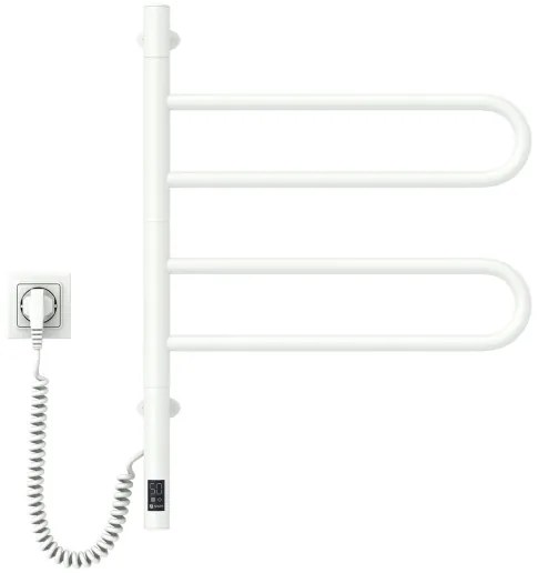 Elektrický otočný sušák na uteráky FOUETTE 128W/230V 64,6 cm IP44 biely