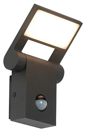 Vonkajšia nástenná lampa antracit vrátane LED IP54 s pohybovým senzorom - Zane
