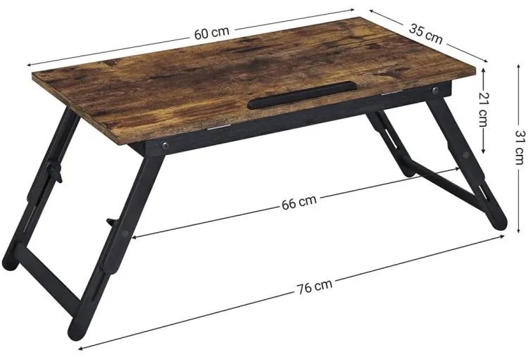 Rustikálny skladací stolík pod notebook 60 x 35 cm