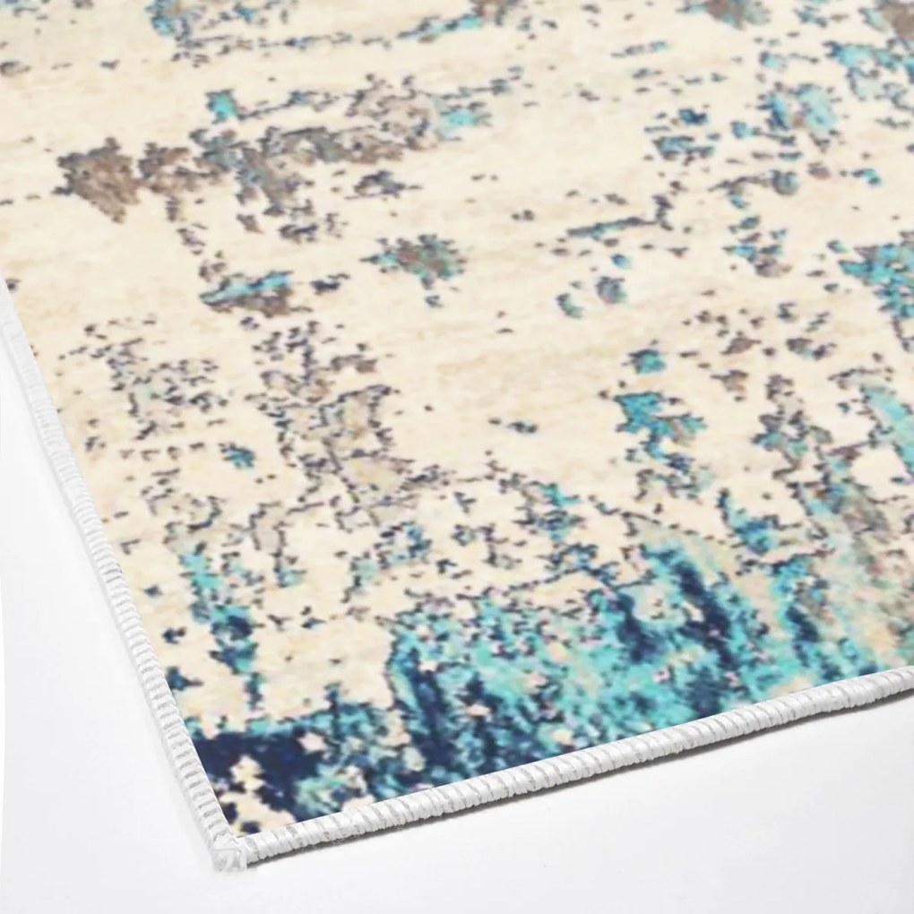 Súprava 2 kusov kúpeľňových predložiek AbstracktBlues béžová/modrá