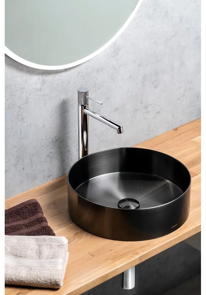 Čierne okrúhle antikoro umývadlo ø 38 cm Aurum – Sapho