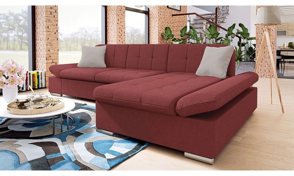 Rohová rozkladacia sedacia súprava Laviva Premium, Dostupné poťahy: Maya 07 + Maya 07 + Maya 02, Strana: ľavá