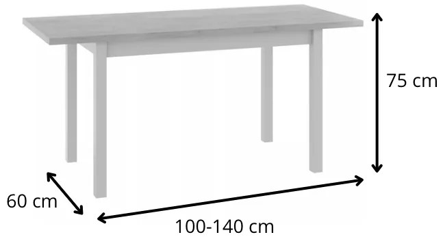 Rozkladací jedálenský stôl Adam 100/140 cm dub cremona torro/kašmír