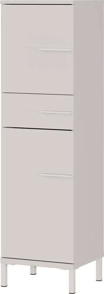 Krémová matná vysoká/úzka kúpeľňová skrinka 34x123 cm Laurino – Germania