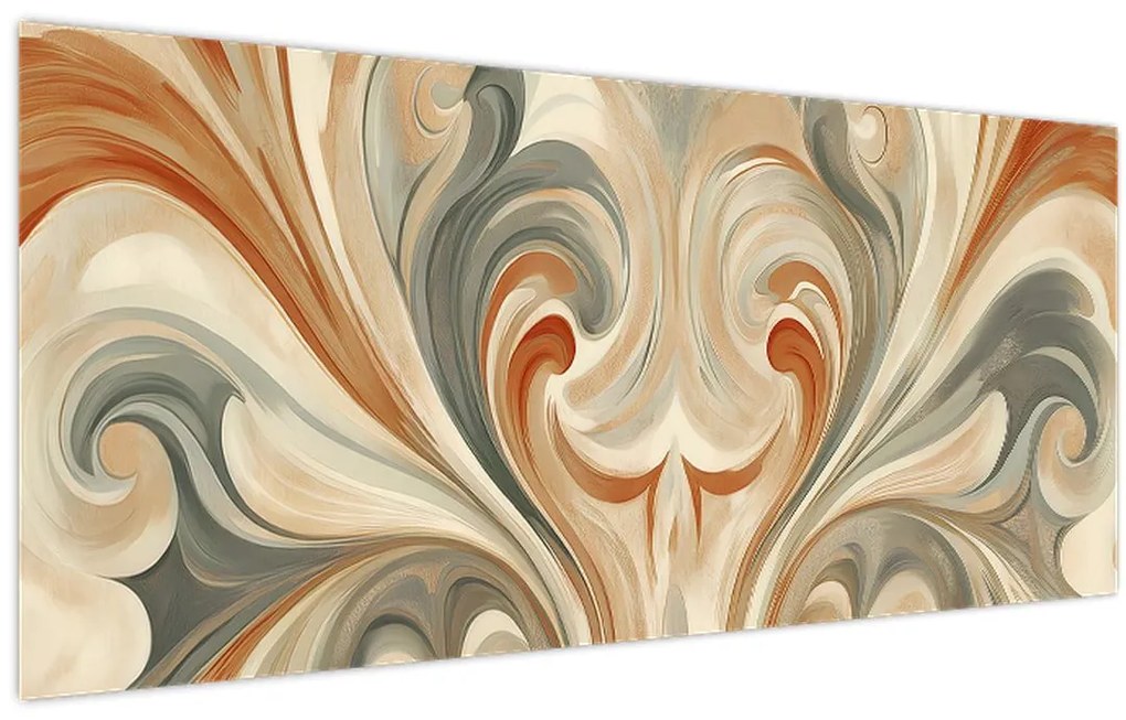 Obraz - Vír v zemitých farbách (120x50 cm)