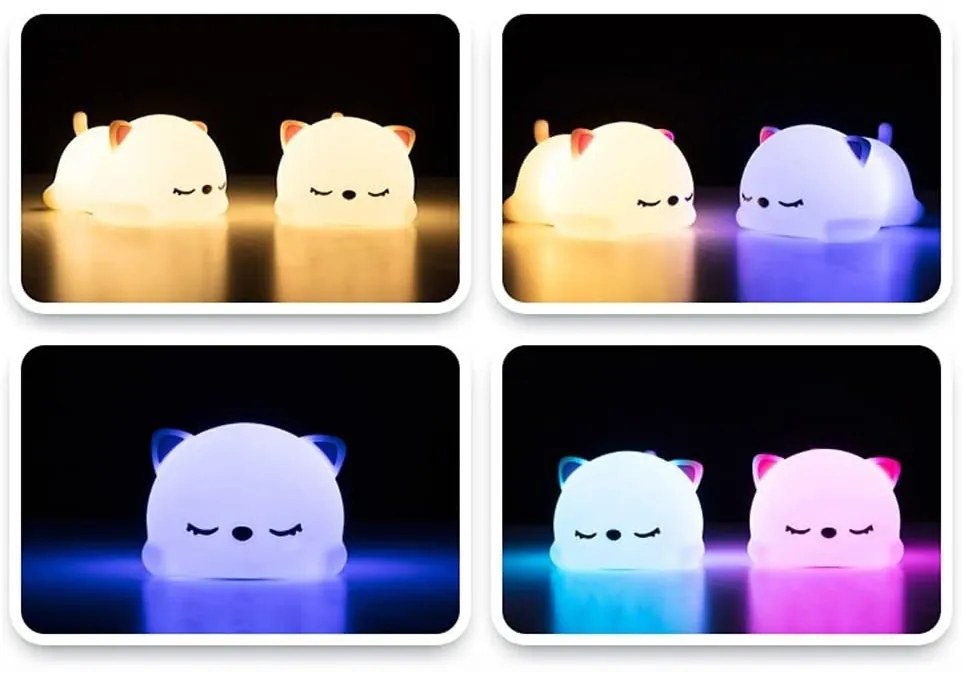 Detská stolná LED lampa Kitty biela
