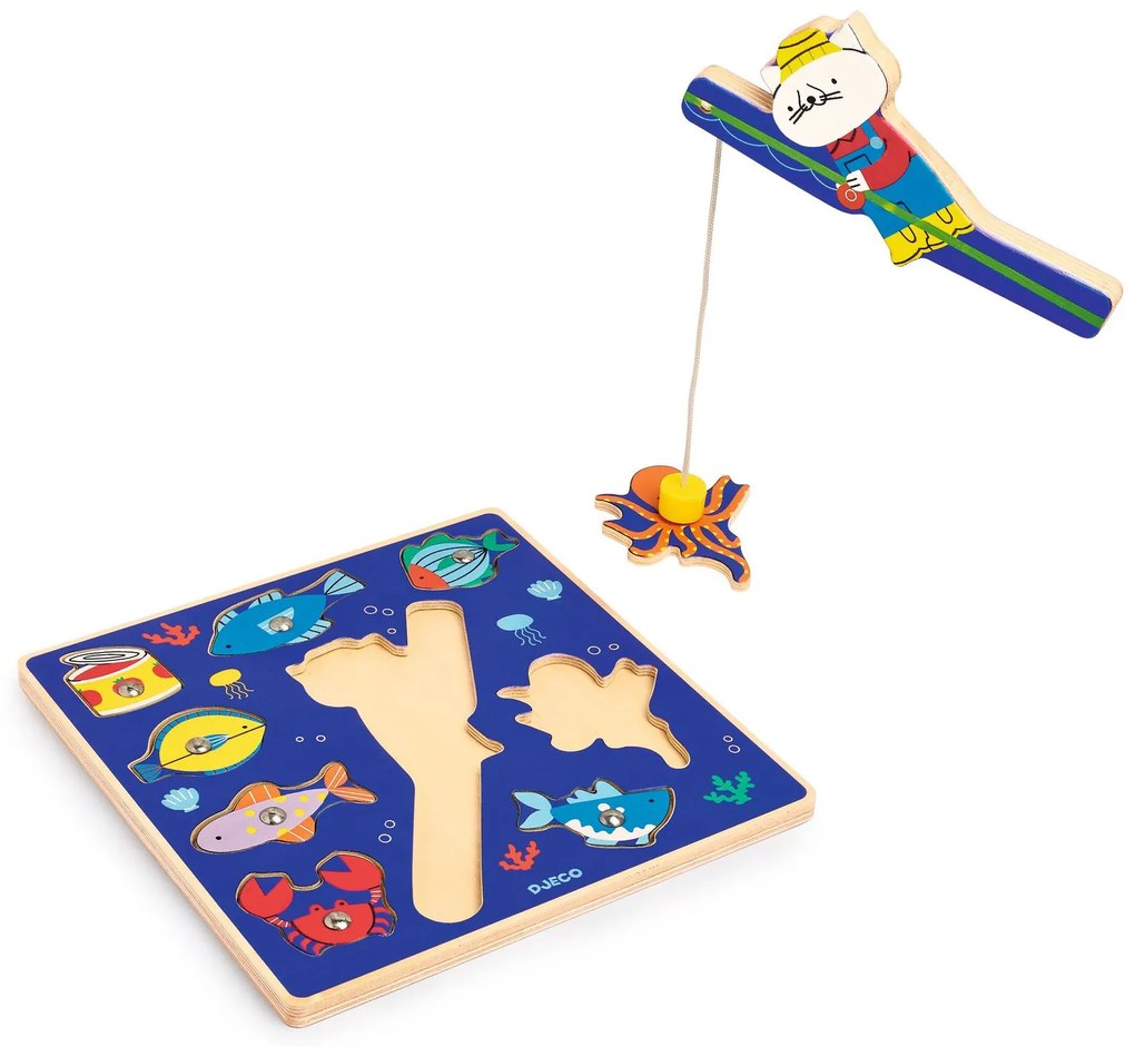 Puzz & Fish – drevená vkladačka a rybárska hra v jednom - Color