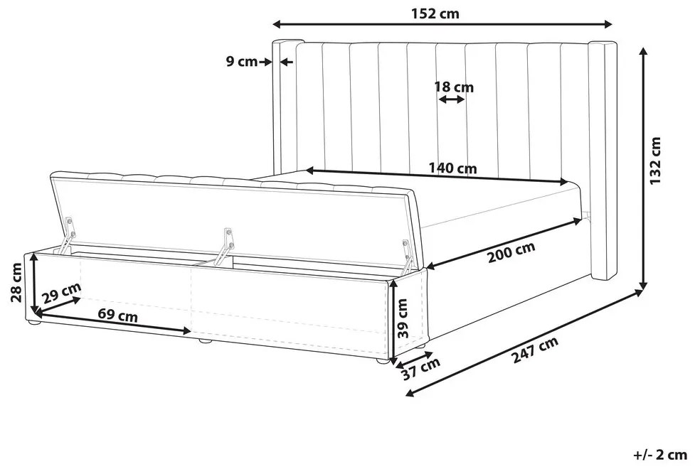 Manželská posteľ 140 cm Noya (modrá). Vlastná spoľahlivá doprava až k Vám domov. 1081733