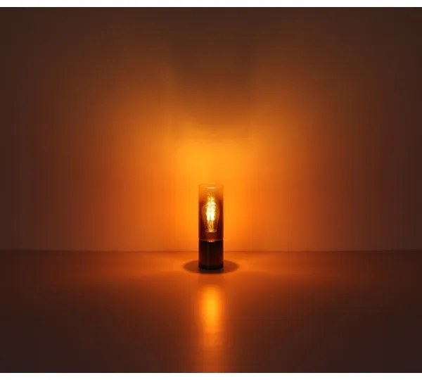 Globo 21000TG - Stolná lampa ANNIKA 1xE27/25W/230V pr. 9 cm čierna/medená