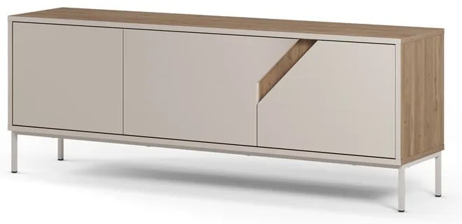 Komoda v dekore duba v krémovo-prírodnej farbe 150x55x35 cm Lilou – Marckeric