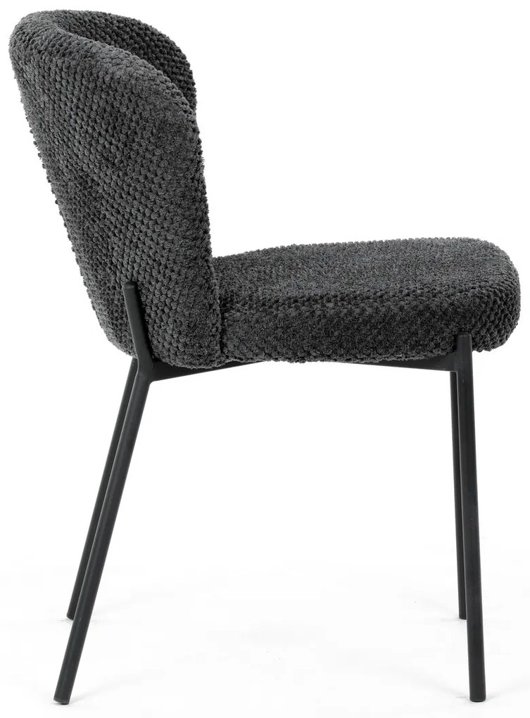 Súprava jedálenských stoličiek Bouclé CT-W1077GREY2, 4 ks