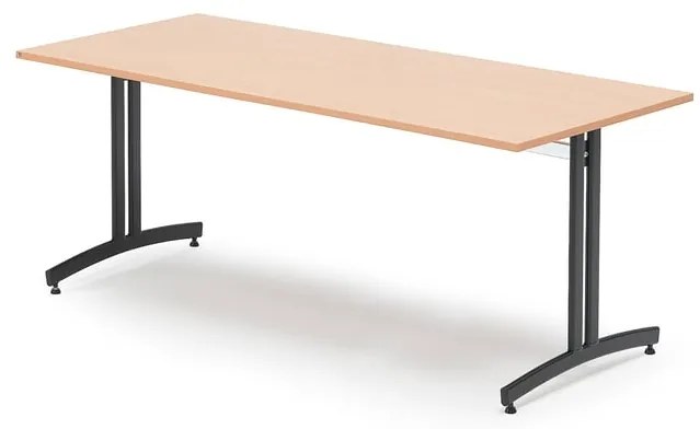 Stôl SANNA, 1800x800x720 mm, čierna/buk