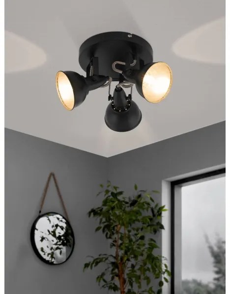 Eglo 75514 - Bodové svietidlo THORNTON 3xE14/28W/230V čierna/zlatá