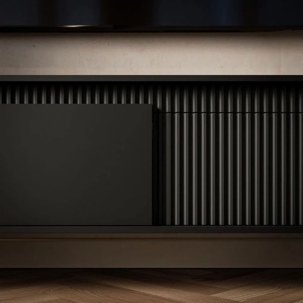 TV STOLÍK RAYMOND ČIERNY MATNÝ 153 cm