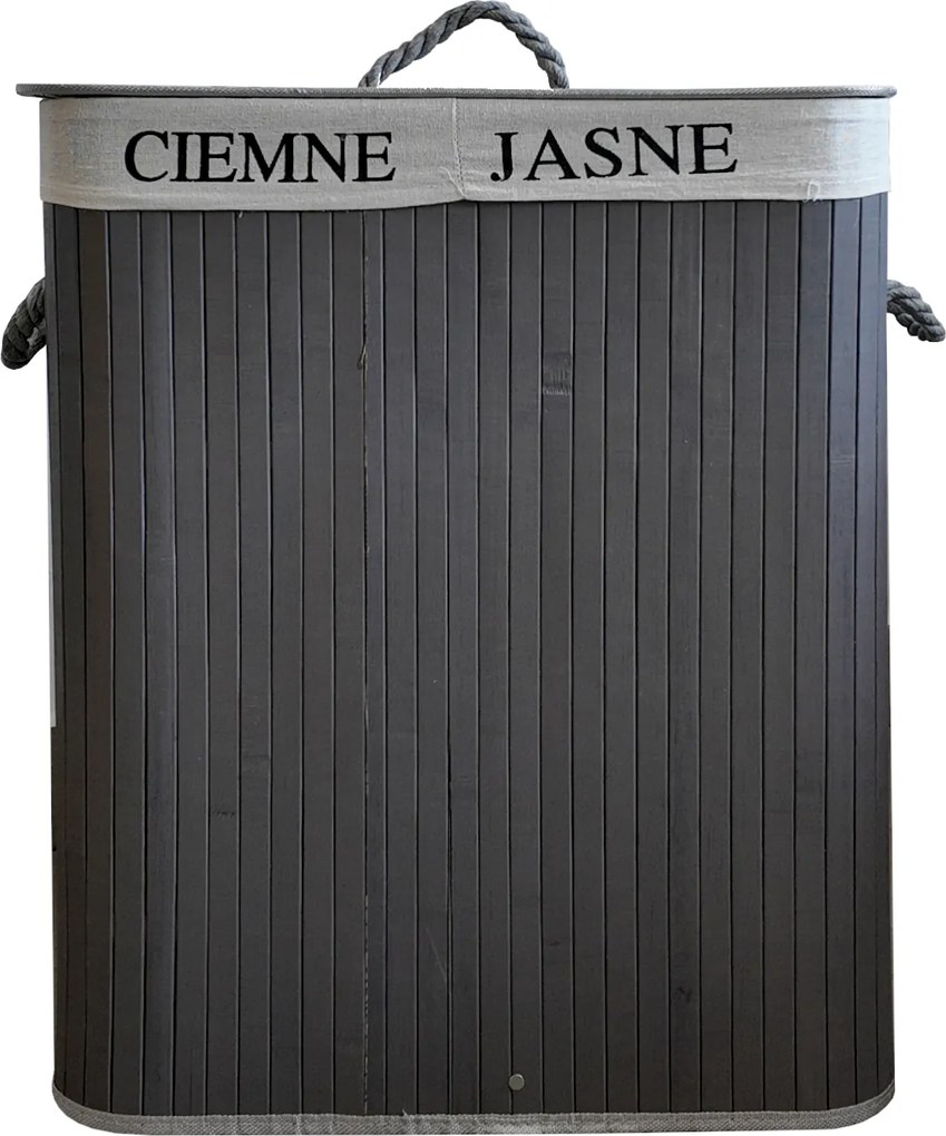 TRENDIE Bambusový kôš na prádlo 100l šedý + DARČEK