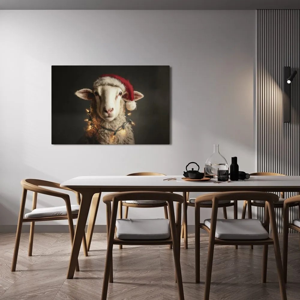 Obraz vianočná ovca so svetielkami