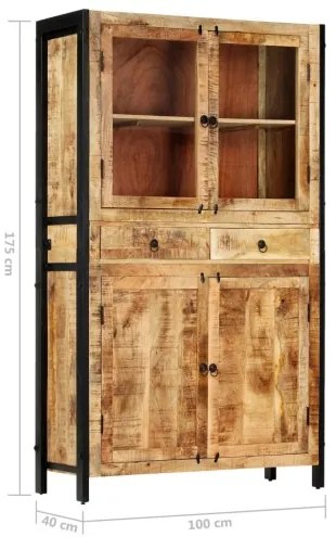 vidaXL Komoda 100x40x175 cm masívne mangovníkové drevo-