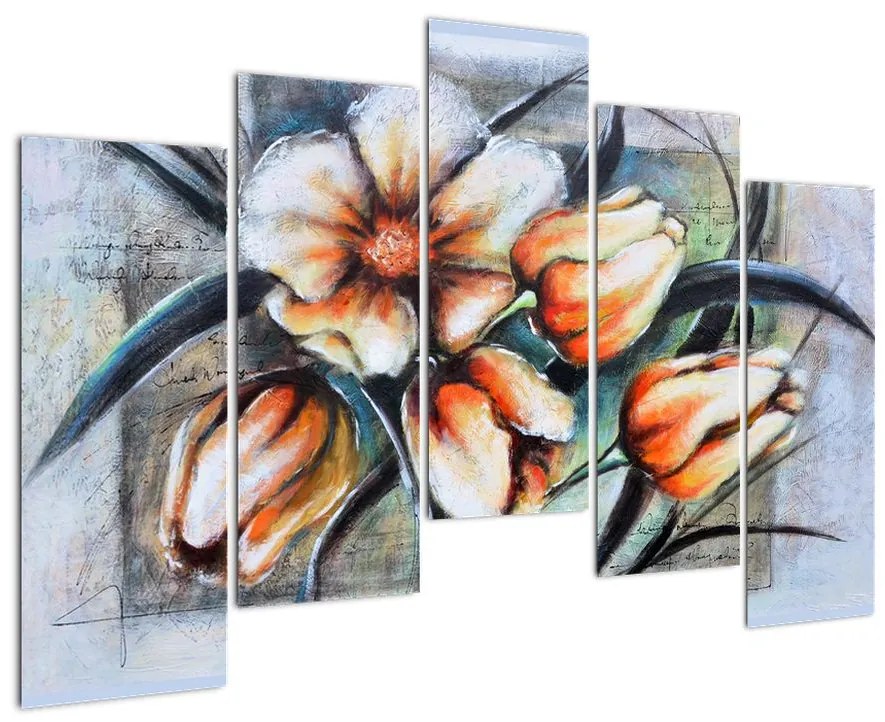 Obraz kvetov vo váze