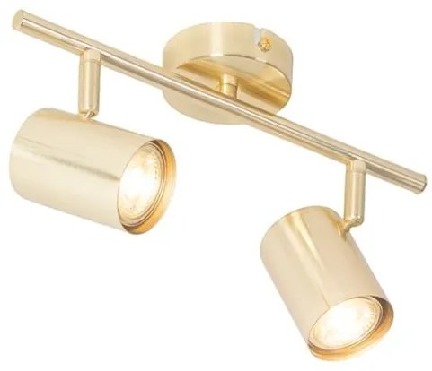 Moderné stropné svietidlo mosadzné 2-žiarovkové nastaviteľné - Jeana