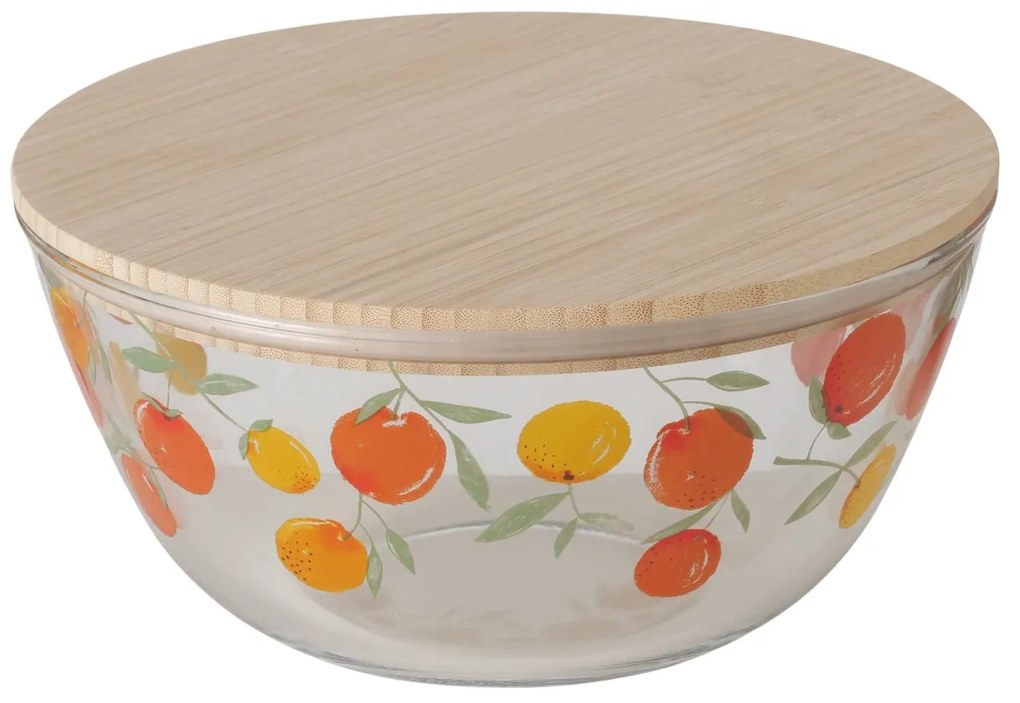 Sklenená misa s poklopom Fruits