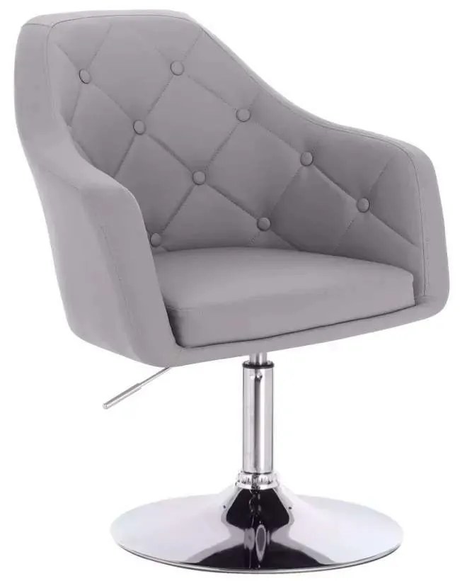LuxuryForm DESIGN Kreslo ANDORA na striebornom tanieri - sivé