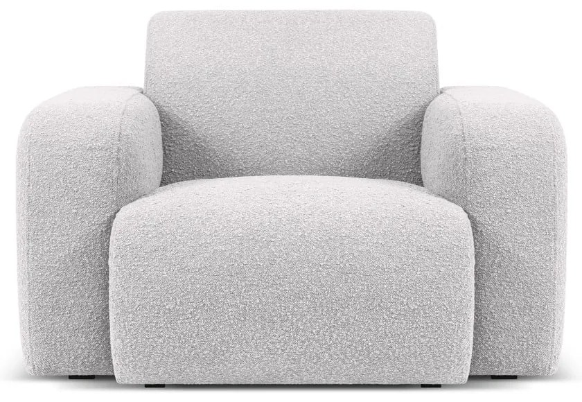 Svetlosivé kreslo z textílie bouclé Molino – Micadoni Home