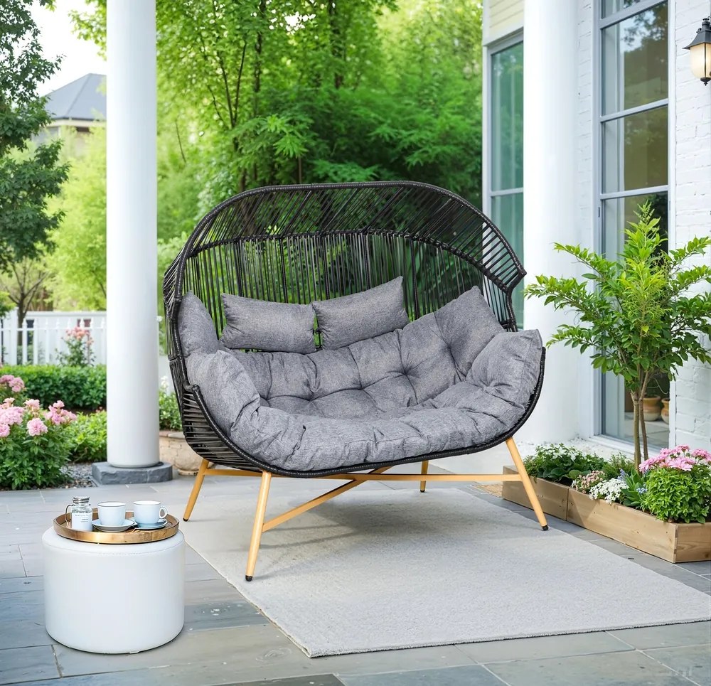 Záhradné kreslo vajíčko pre dvoch LUZIA