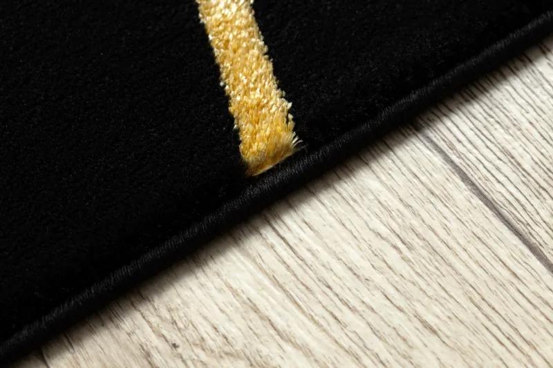Dywany Łuszczów Kusový koberec Gloss 406C 86 geometric black/gold - 240x330 cm