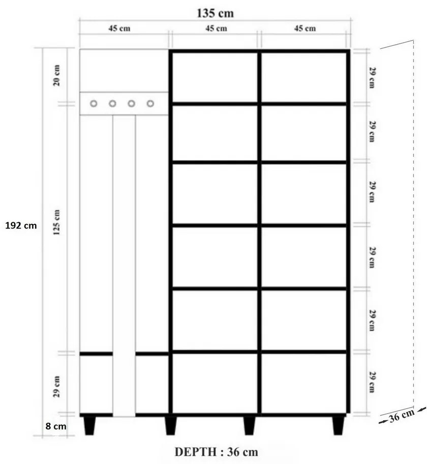 Vešiak so skriňou Garmanto Sonoma Oak Double
