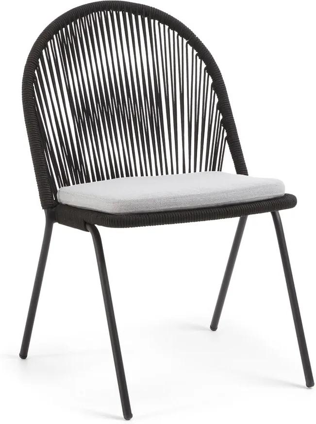 Čierna záhradná stolička s oceľovou konštrukciou La Forma Stand