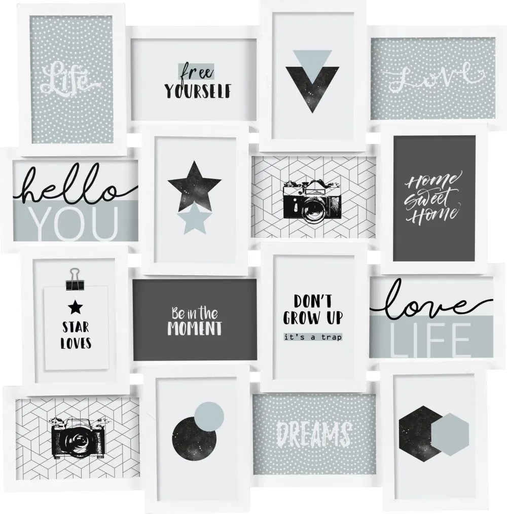 Nástenný fotorámik Gael White 60x60 cm