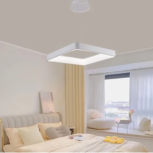 LED Stmievateľný luster na lanku LED/55W/230V 3000-6500K biela + diaľkové ovládanie
