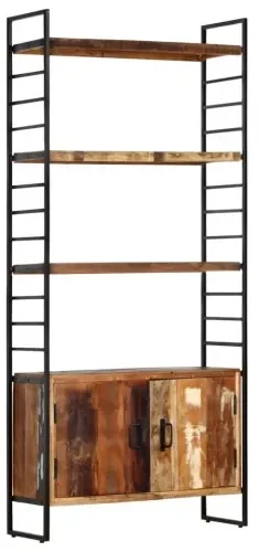 vidaXL 4-poschodová knižnica 80x30x180 cm recyklovaný masív-