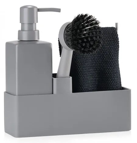 Sivý plastový/silikónový stojan na umývacie prostriedky Singles – Zone