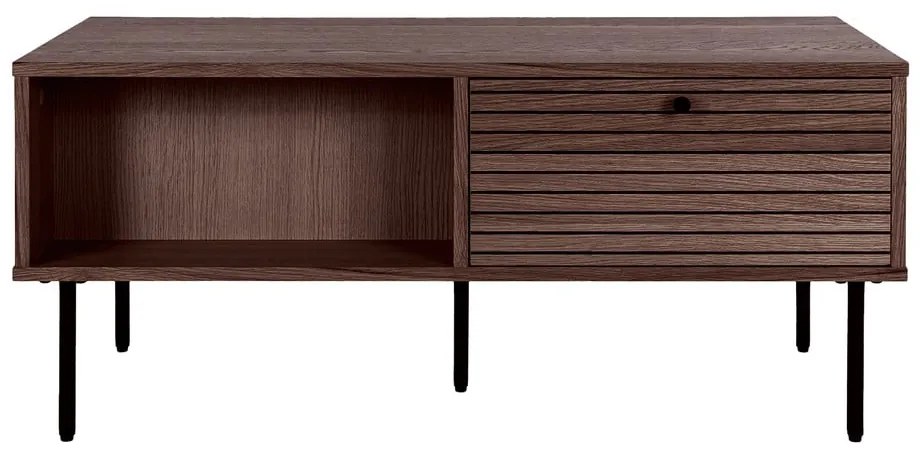 Tmavohnedý konferenčný stolík v dekore duba 50x100 cm Kyoto – House Nordic