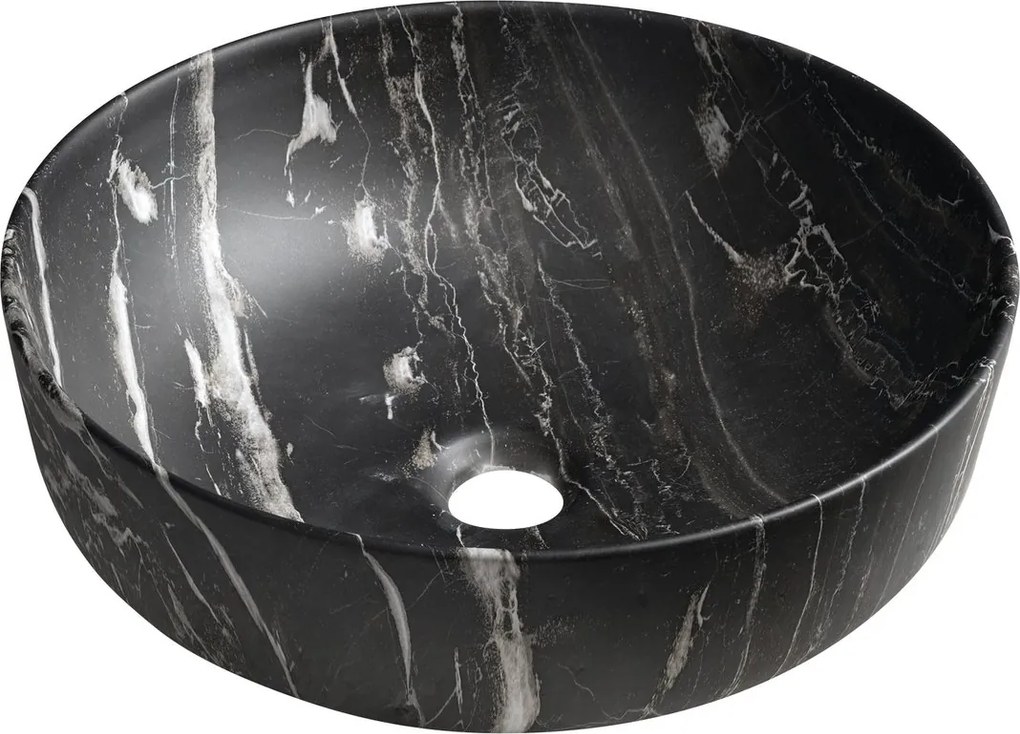 Sapho Sapho, RONDEA keramické umývadlo na dosku priemer 41cm, carnico mramor, AR445CM