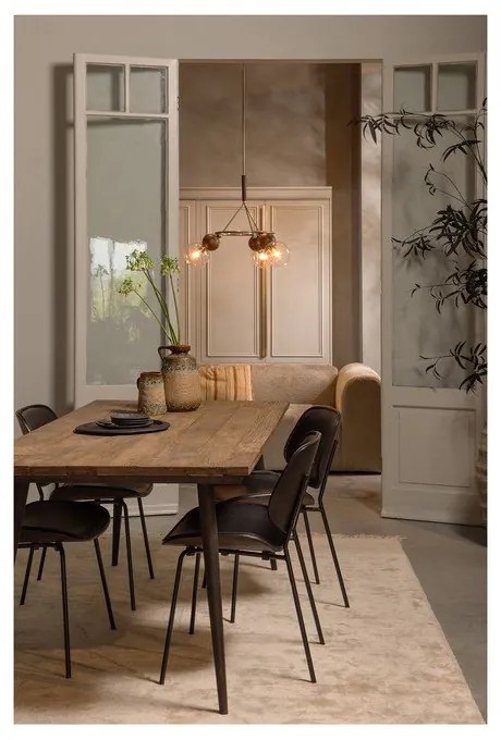 Čierne jedálenské stoličky v súprave 2 ks z imitácie kože Close In – WOOOD