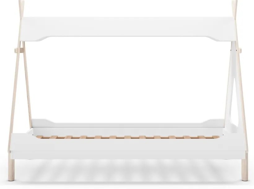 Biela domčeková detská posteľ z borovicového dreva 90x190 cm Nora – Marckeric