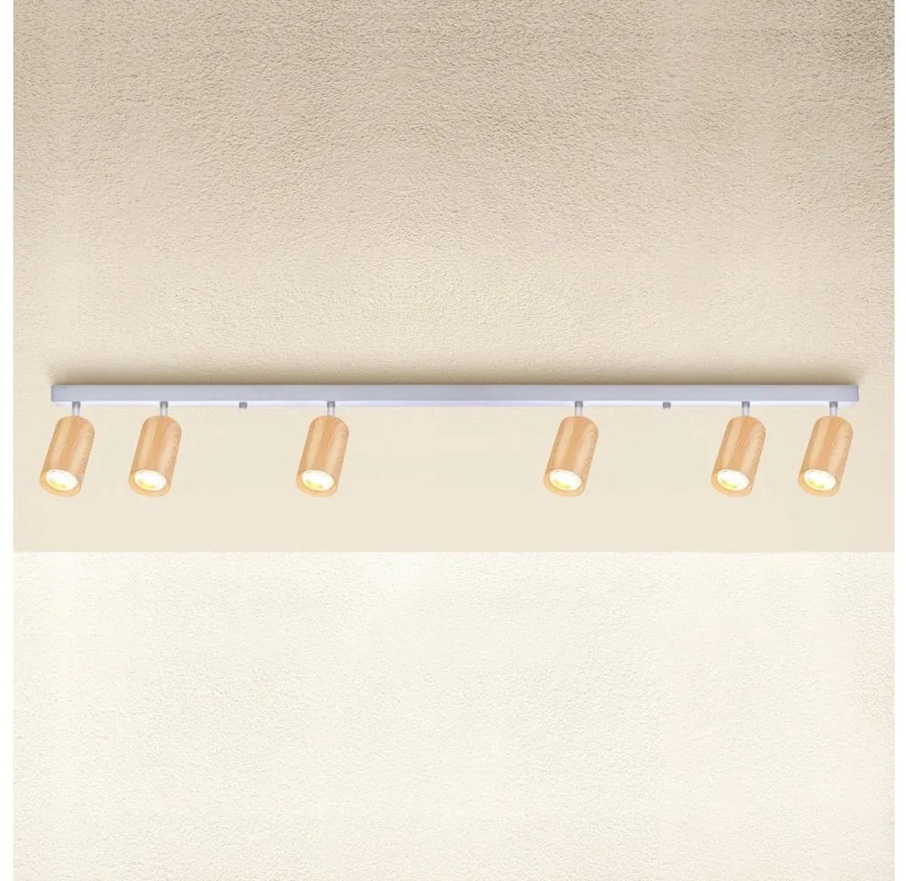 Brilagi - Bodové svietidlo SELE 6xGU10/30W/230V biela/dekor duba WO-Z5-B-OEM