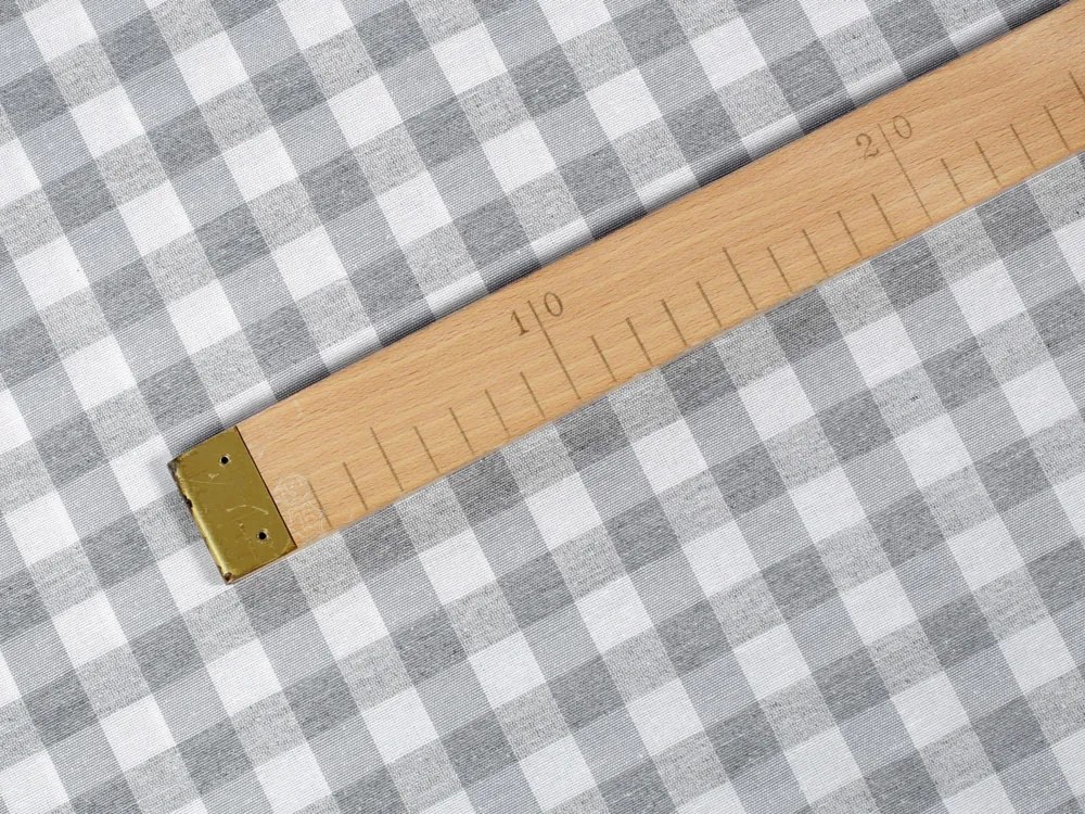 Biante Dekoračný behúň na stôl Rebeka RE-019 Sivo-biela kocka stredná 35x180 cm