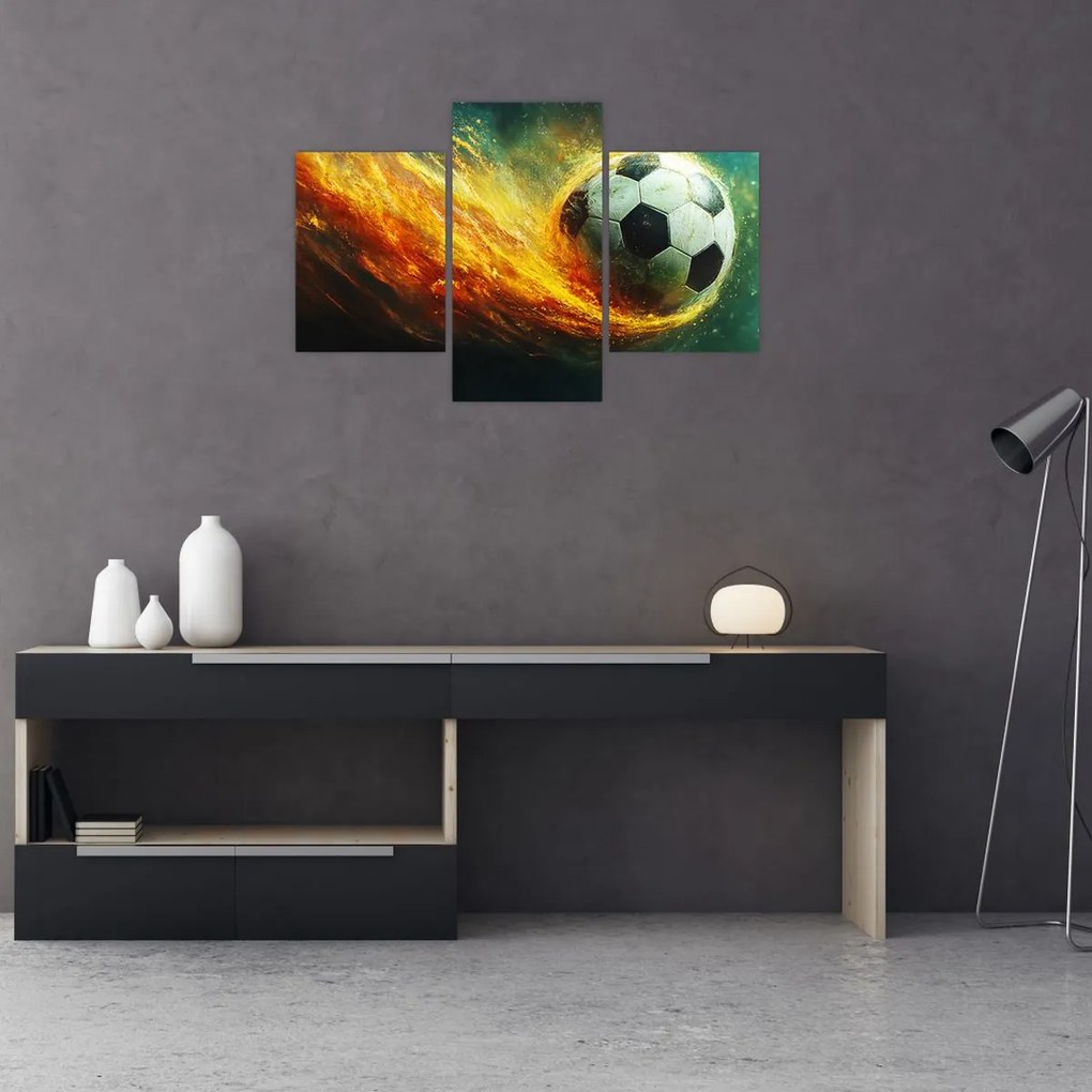 Obraz - Futbalová lopta v lete (90x60 cm)