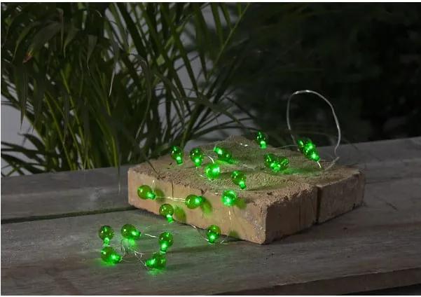 Zelená vonkajšia svetelná LED reťaz s motívom žiaroviek Star Trading Bulb, 20 svetielok