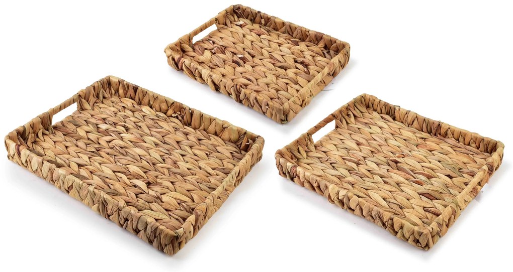 Sada 3 ks podnosů AMPARO vodní hyacint natural