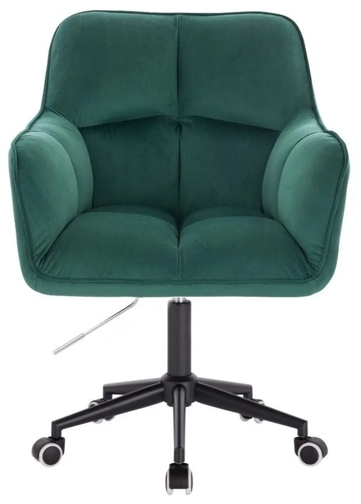 LuxuryForm DESIGN Kreslo AMALFI VELUR na čiernej podstave s kolieskami - zelené