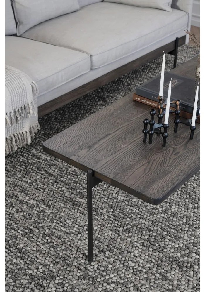 Hnedý konferenčný stolík z jaseňového dreva Rowico Shelton, 145 x 60 cm